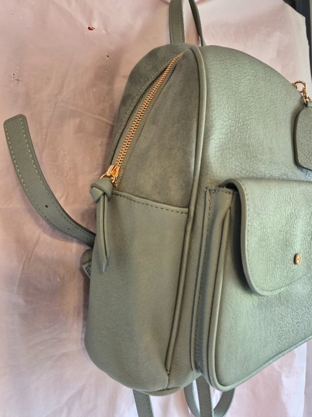 Lauren Conrad LC Faux Leather Mint Green Mini Backpack Purse - Picture 14 of 14
